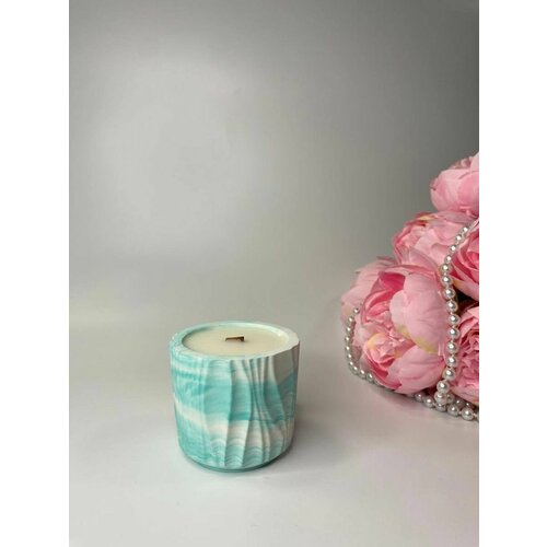 Свеча в подсвечнике стакан рельефный Аромат Сосновый лес 1528₽