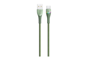 Кабель USAMS US-SJ542 USB - USB Type-C, 3A, 1.2 м, нейлон, зелёный