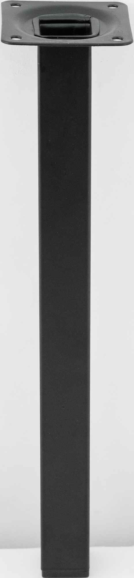 Ножка квадратная 300х25 мм сталь максимальная нагрузка 50 кг цвет черный