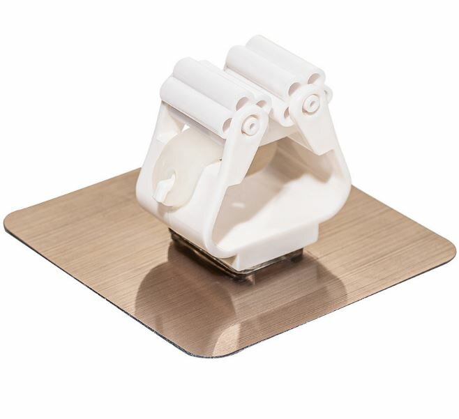 фото Держатель для швабры настенный белый, набор из 3 шт