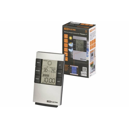 Комнатная метеостанция TDM Климат 1 вертикальная термометр гигрометр будильник серебро SQ4006-0001 213500₽