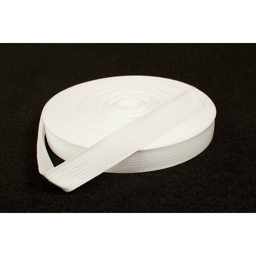 Тесьма (Стропа) окантовочная белая 30 мм x 50м