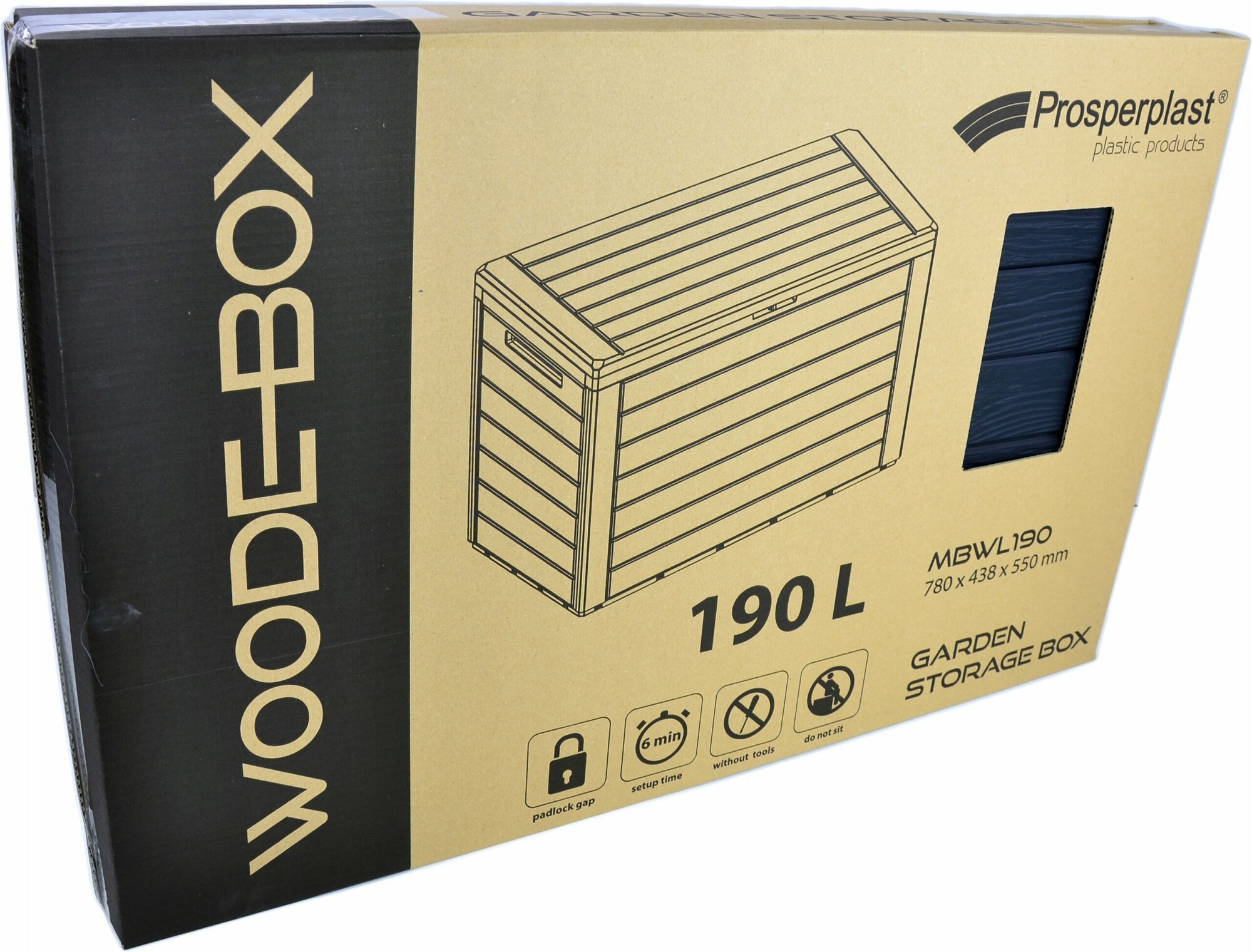 Сундук Prosperplast WOODEBOX (MBWL190-440U) коричневый - фотография № 5