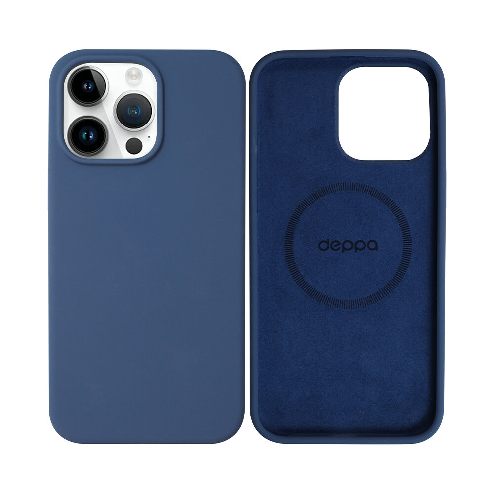Чехол Liquid Silicone Case Pro Magsafe для Apple iPhone 15 Pro Max, синий, Deppa, Deppa 88442