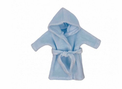 Кукольный гардероб халат одежда для куклы и пупса 19 см Уютные бани голубой