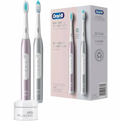 Набор зубных электрических щеток Oral-B Pulsonic Slim Luxe 4900 PlatinumRosegold with 2 hand piece S4115263H 1590000₽
