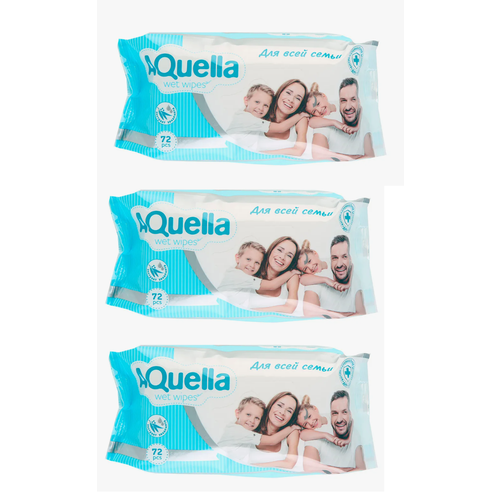 Aquella Салфетки влажные с антибактериальным эффектом, 72 шт, 3 шт.
