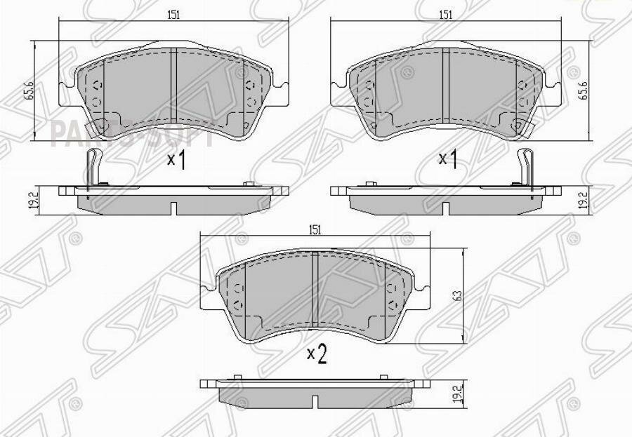 SAT ST-04465-02280 Колодки тормозные перед TOYOTA AVENSIS ZRT270 08-/COROLLA ADE150/NDE150