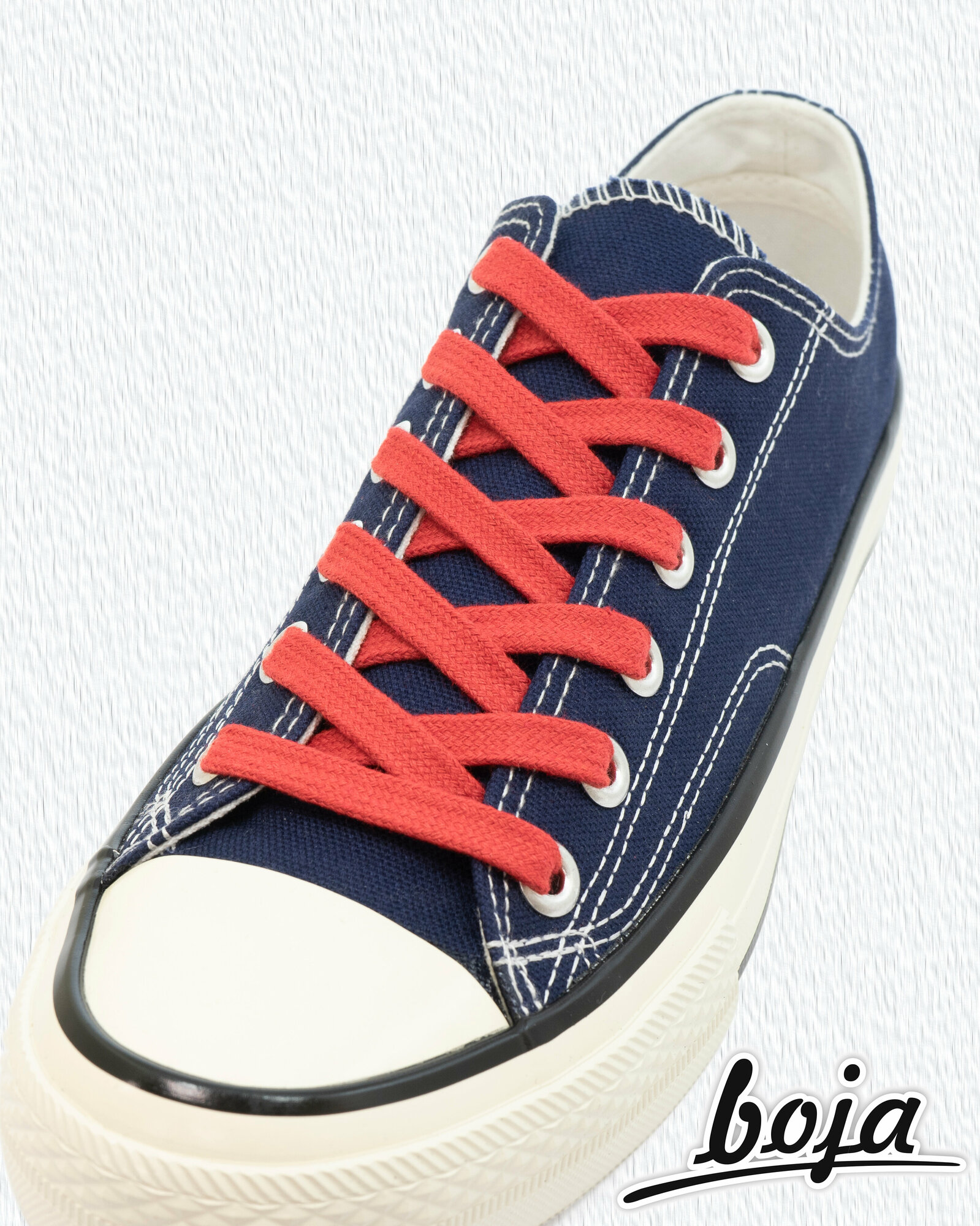 фото Шнурки для обуви BOJA плоские, Х/Б, черные, 100 см; для кроссовок, кед, ботинок, сапог; широкие 10 мм; НЕ эластичные; НЕ резиновые; НЕ силиконовые; без фиксаторов