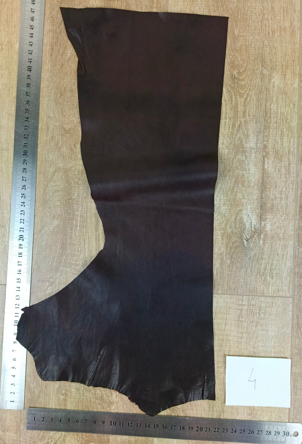 Лоскут-кусок темно-коричневой натуральной кожи (0.5-0.7 мм, теленок раст. дубл.) -4