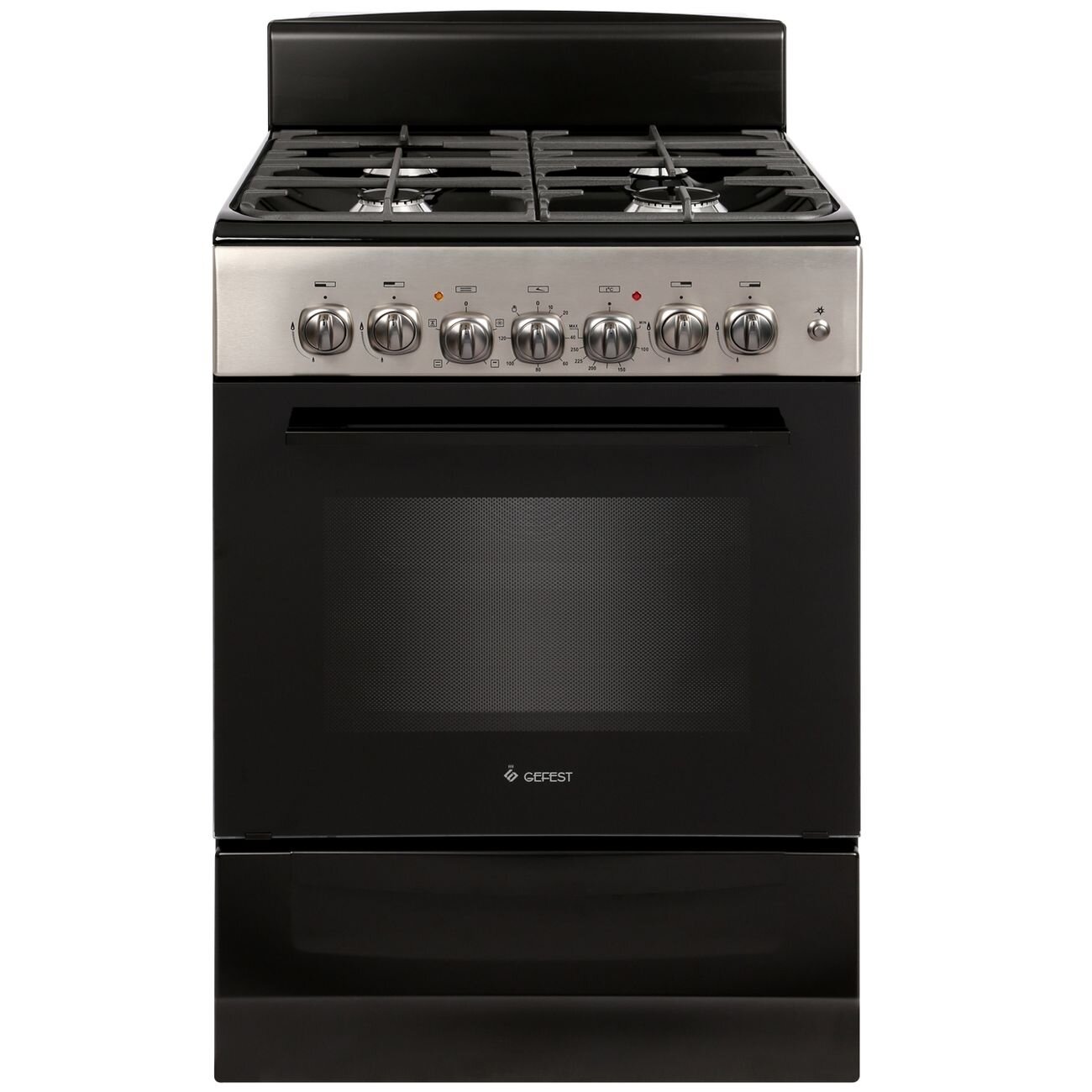 фото Комбинированная плита (60 см) Gefest ПГЭ 6102-01 0194 черная/нержавеющая сталь