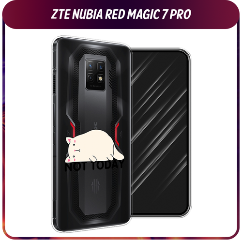 Силиконовый чехол на ZTE Nubia Red Magic 7 Pro / ЗТЕ Нубиа Ред Меджик 7 Про Cat not today, прозрачный силиконовый чехол на zte nubia red magic 7 pro зте нубиа ред меджик 7 про cute girl collage прозрачный