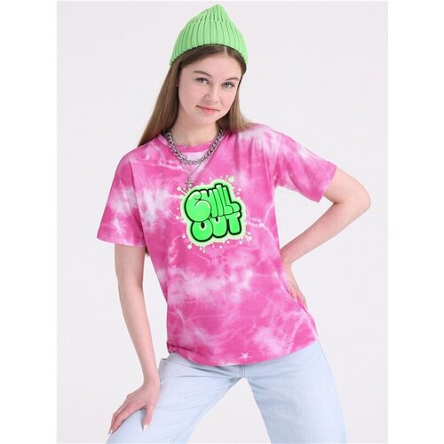 Футболка Апрель, размер 84-158, розовый, зеленый футболка апрель размер 84 158 зеленый