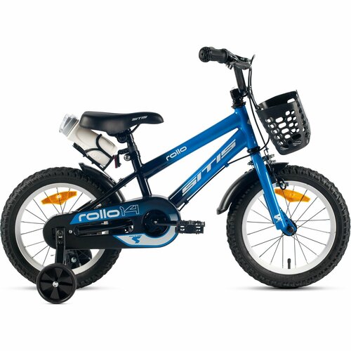 Велосипед Sitis Rollo 14 2024 детский для мальчиков стальная рама с барабанными тормозами 1 скорость для роста 95-110 см цвет Blue-Black 1404600₽