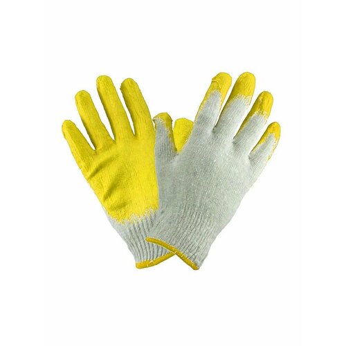 Перчатки х/б с латексным покрытием резиновые перчатки желтые хлопковые нескользящие рабочие перчатки с латексным покрытием для строительства садоводства для женщин и мужч