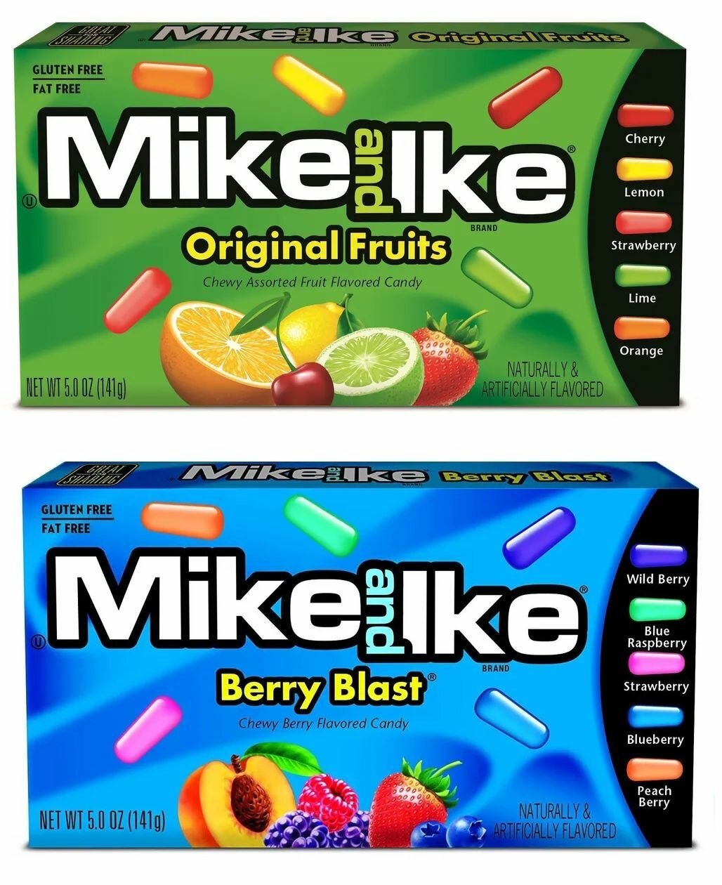 Набор из конфет Mike and Ike (Оригинал, Ягодный Взрыв) 2шт по 141г