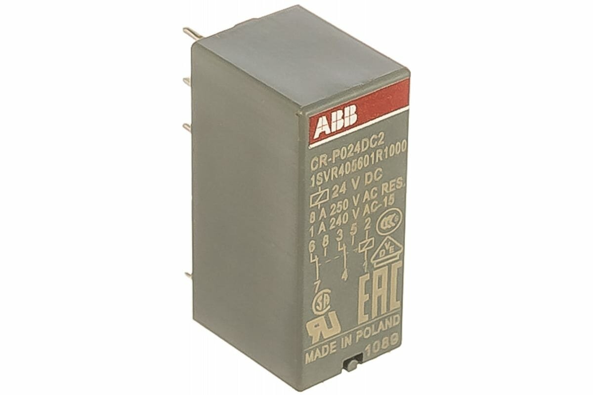 Реле CR-P024DC2 24B DC 2ПК (8А), ABB 1SVR405601R1000 (1 шт.)