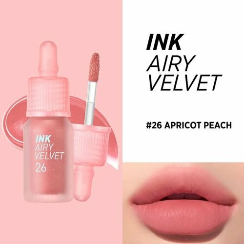 Тинт для губ PERIPERA INK AIRY VELVET тон 26 Apricot Peach peripera ink velvet lipstick 19 elf light rose