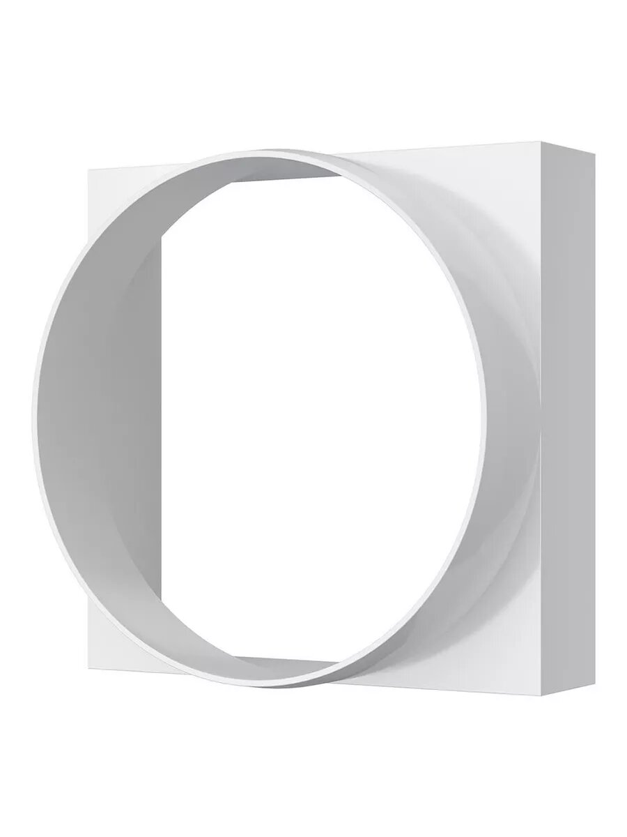 Переходник ERA 10КВ, D100 мм, 100х100 пластик, белый — фото 1