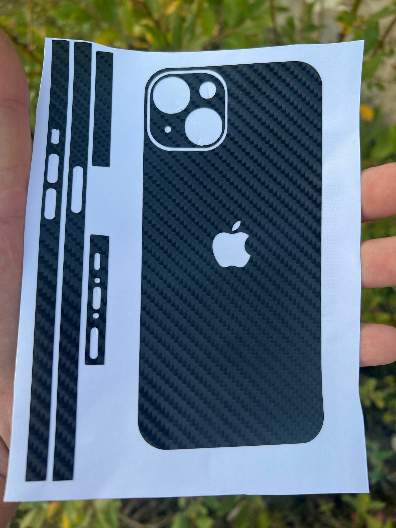 Пленка глянцевая Черный карбон комплект 360 для Apple iPhone 16 PRO MAX задняя крышка + бока — фото 1