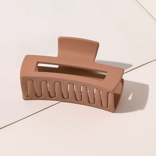 ПМ Зажим для волос, цвет светло-коричневый, 7,8*3 см