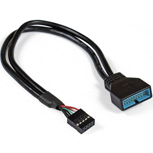 Адаптер USB2.0 на USB3.0 ExeGate EX-CC-U3U2-0.3 переходник вывод 9-19 контактов с материнской платы - 30 см