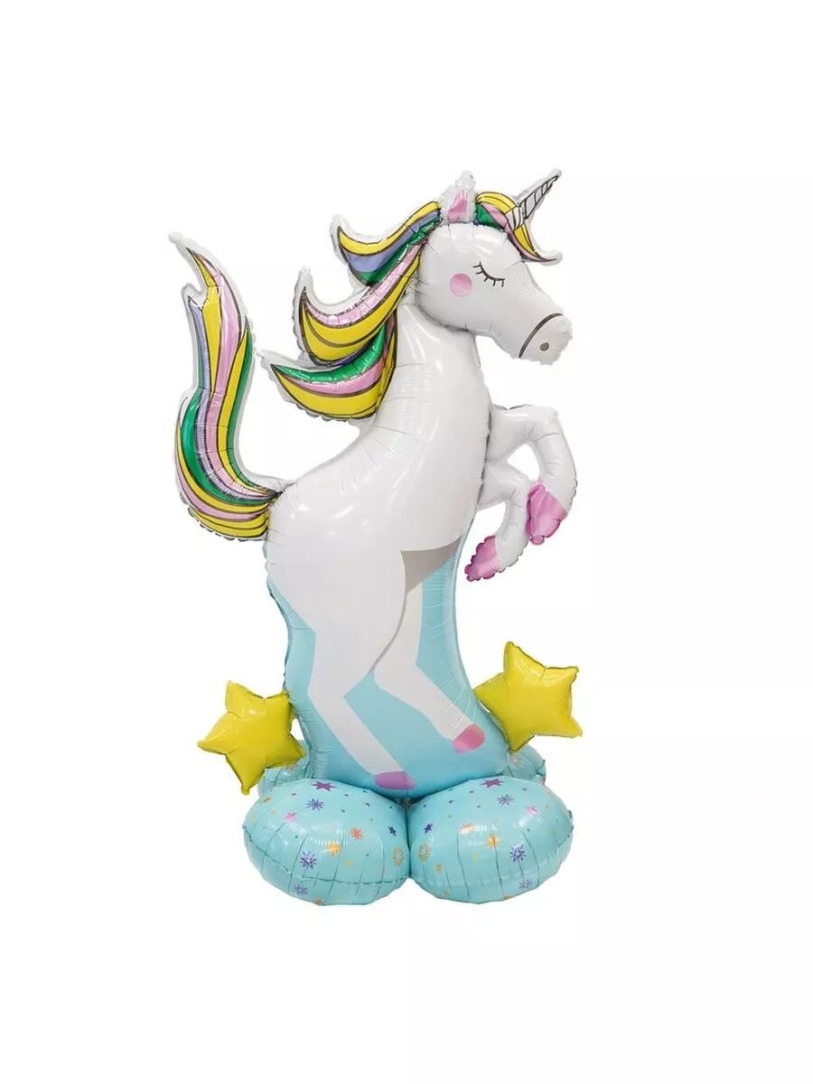 Сказочный единорог 3D в упаковке, фольгированный шар (49"/123 см ) 1 шт. / Веселуха