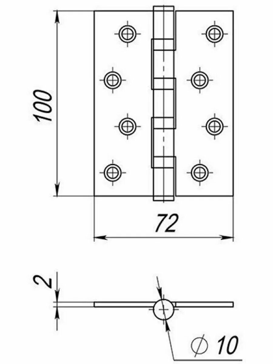 Петля универсальная 4B/P 100x70x2 мм сталь цвет античная бронза Ajax - фото №10