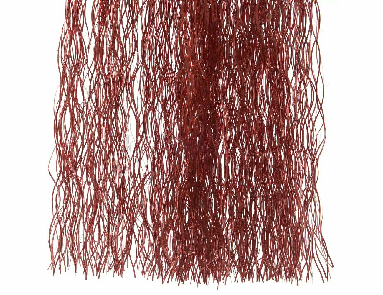 Дождик елочный волнистый, красный, винил, 50х40 см, Kaemingk 434476