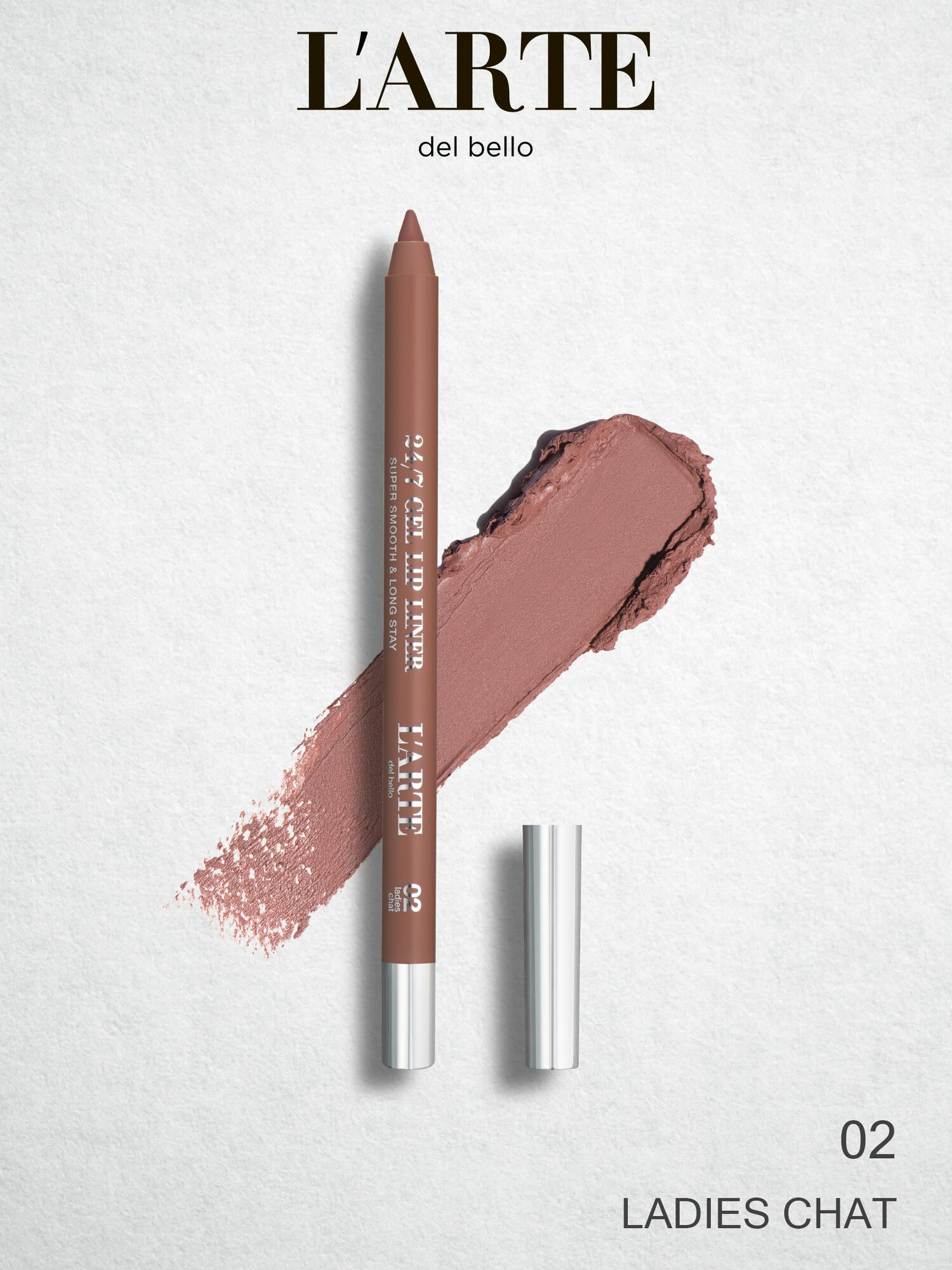 Устойчивый гелевый карандаш для губ 24/7 Gel lip liner, 02 ladies chat