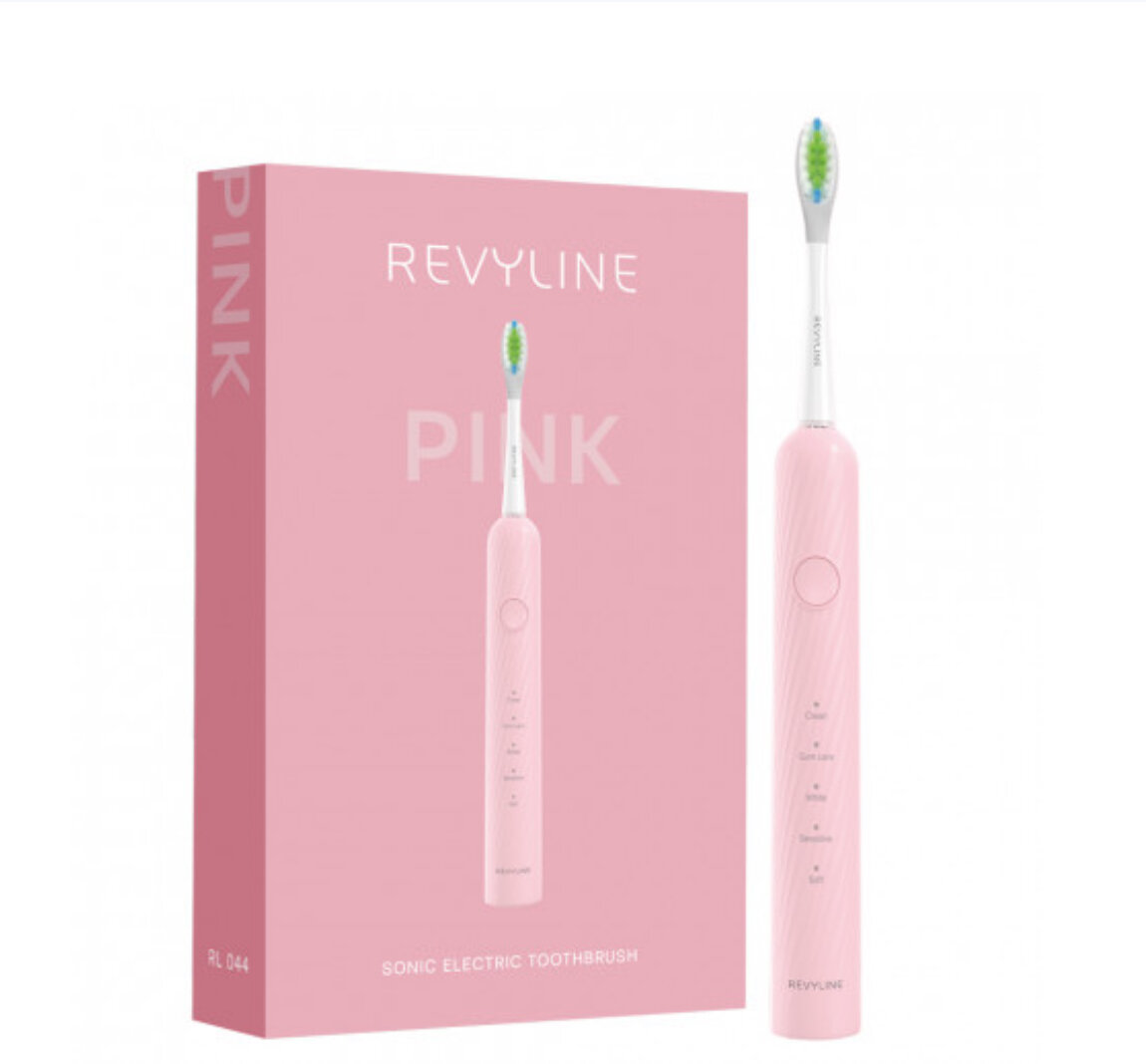 Зубная щетка Revyline RL 044, электрическая, звуковая, Pink, 5 режимов работы