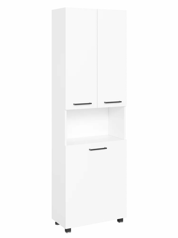 Шкаф DIWO Брянск 60 напольный с корзиной 60x1885x30 см белый