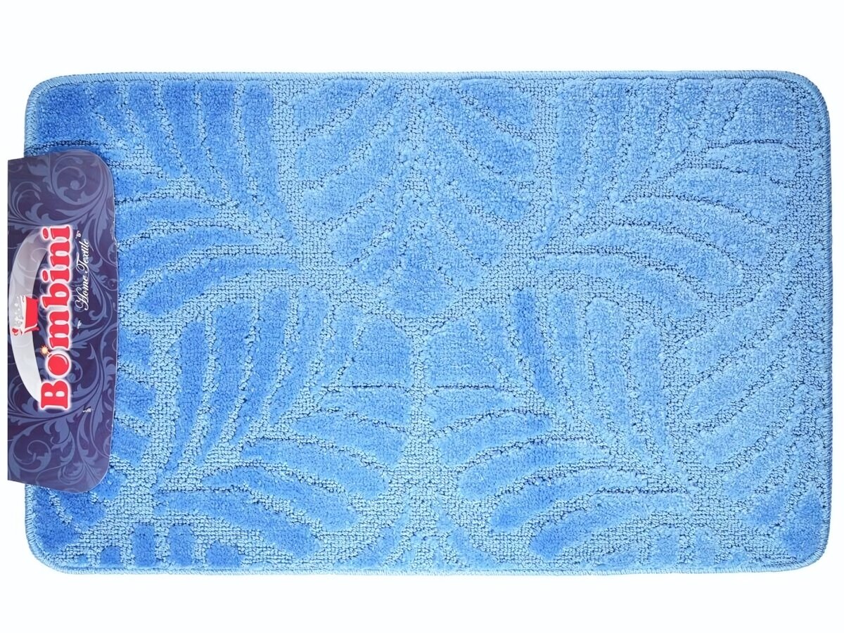 Коврик для ванной «BOMBINI Classic» 50х80 см голубой полипропилен водостойкий