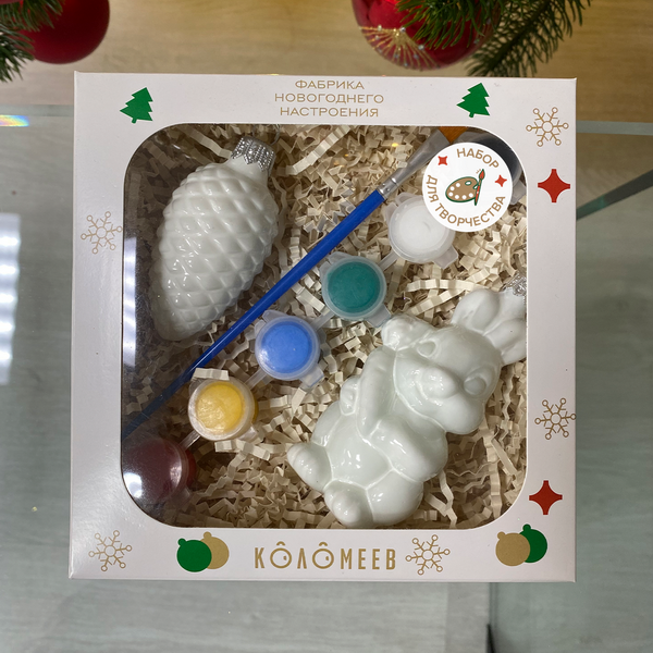 Набор елочных игрушек для творчества коломеев 3 из 2 фигурок, в подарочной упаковке