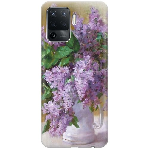 фото Ультратонкий силиконовый чехол-накладка для oppo reno5 lite с принтом "букет сирени" gosso