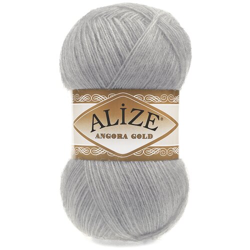 Пряжа Alize Angora Gold серый (21), 80%акрил/20%шерсть, 550м, 100г, 3шт пряжа alize angora gold ангора голд состав 20 % шерсть 80 % акрил 100 гр 550 м 1 шт 599 слоновая кость