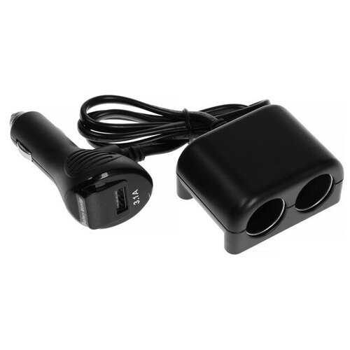 Разветвитель прикуривателя TORSO с вольтметром USB 31 А провод 70 см 1107₽