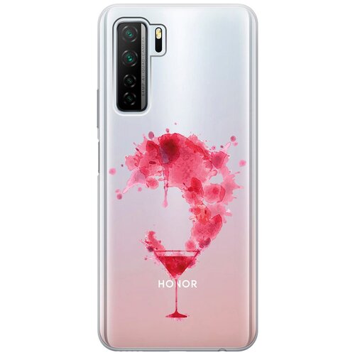 Силиконовый чехол с принтом Cocktail Splash для Huawei Nova 7 SE / Honor 30S / Хонор 30 эс силиконовый чехол настороженный барс на huawei nova 7 se honor 30s хонор 30 эс