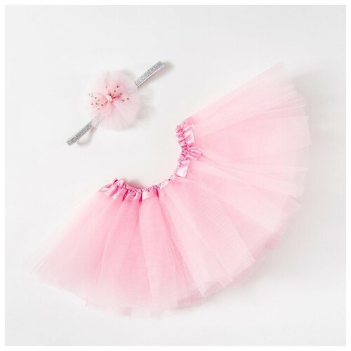 Набор Крошка Я Любимый цветочек юбка и повязка на голову 3-18 мес, розовый юбка крошка я размер 20 серый