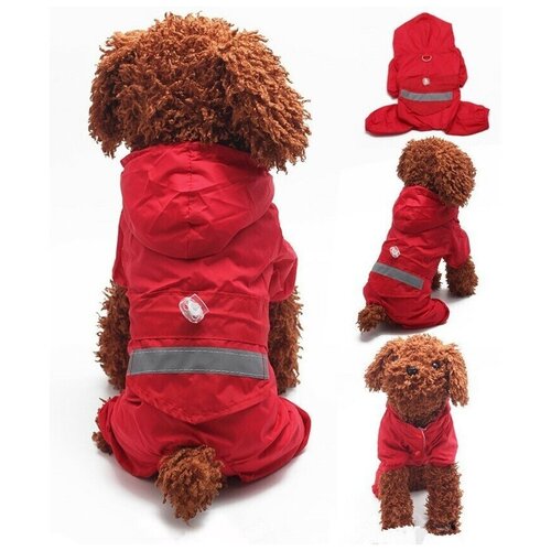 Дождевик для собак красный, размер XS /ШпицельШоп