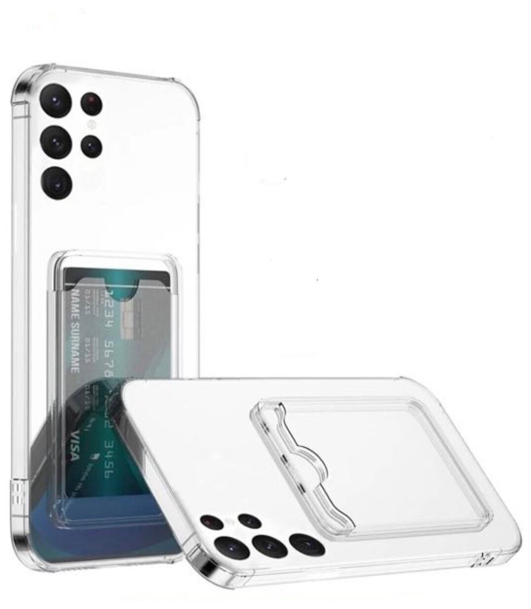фото Чехол прозрачный (Card Case) для Samsung S22 Ultra