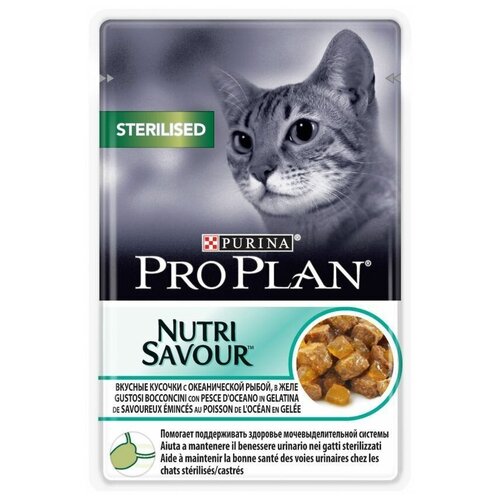 Пауч Purina Pro Plan Sterilised для стерилизованных кошек с океанической рыбой 24шт*85г