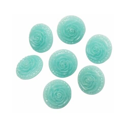 Пуговицы 'Розочки', 10 шт (14 светло-бирюзовый)