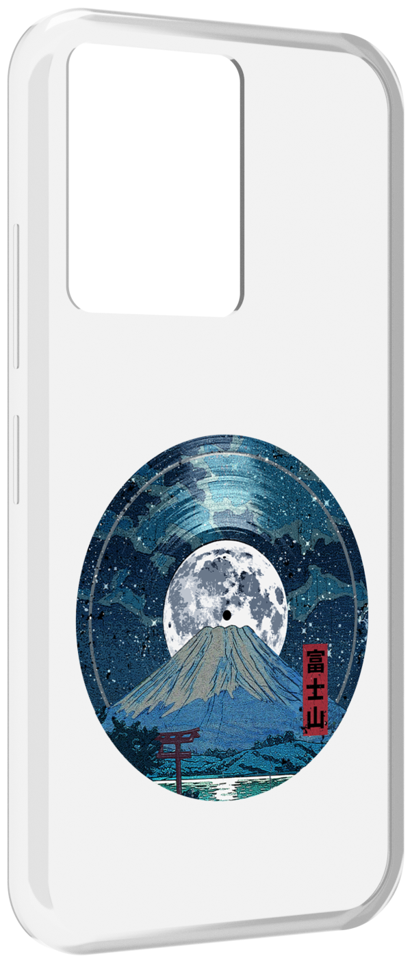 Чехол MyPads нарисованная виниловая гора с луной для Infinix Note 12 5G X671 / Note 12 Pro 5G задняя-панель-накладка-бампер