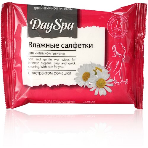 Day Spa Влажные салфетки для интимной гигиены с экстрактом ромашки, 74 г