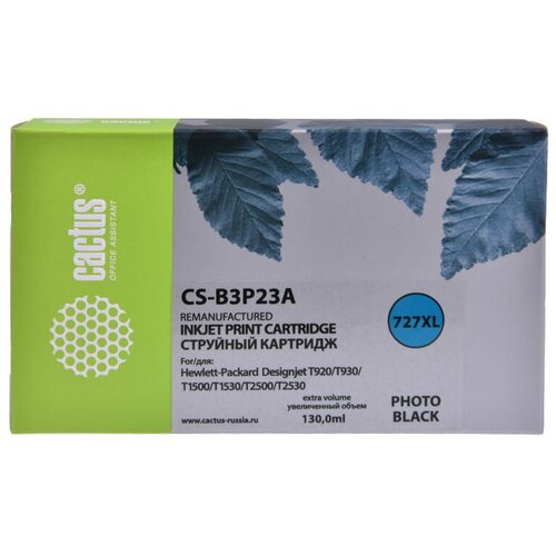 Картридж Cactus CS-B3P23A №727 фото черный картридж hp 727 f9j76a для dj t920 t1500 2500 930 1530 2530 голубой