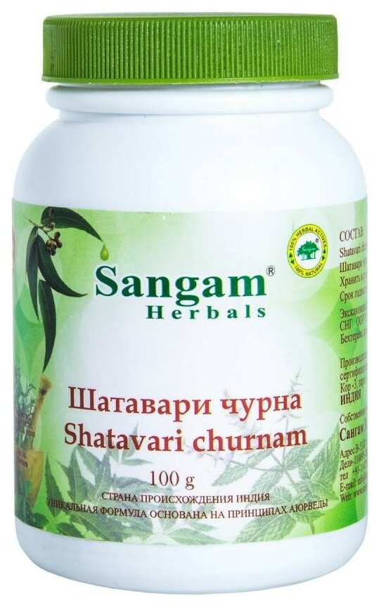 Пищевой продукт Sangam Herbals шатавари чурна, 100 г