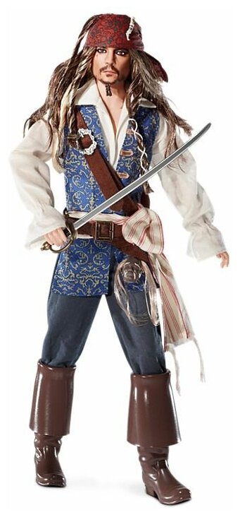 Кукла Barbie Captain Jack Sparrow (Барби Капитан Джек Воробей из фильма «Пираты Карибского моря»)