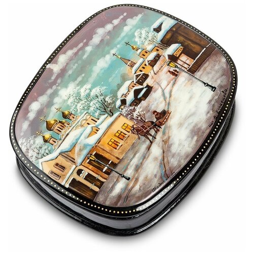 Шкатулка Зимнее село (ручная работа)