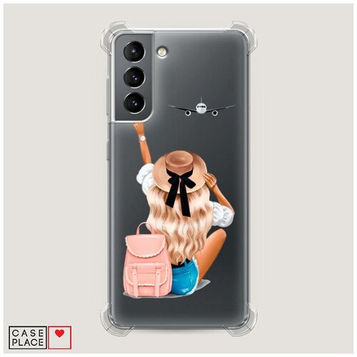 фото Чехол силиконовый противоударный samsung galaxy s21 автостопом самолетом case place